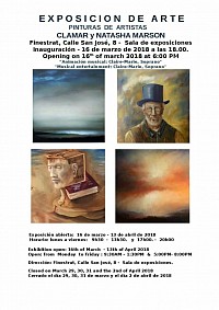 Exhibition of the paintings by artists Natasha Marson and Clamar Pintor 2018.