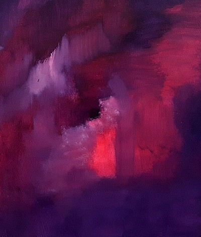 #oilpaintings #contemporaryart #abstract #vibrant #oilpaintings #new #imaginary#landscape #clouds#door#violet#night